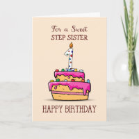 Custom Relation, 1st Birthday, 1 on Pink Cake