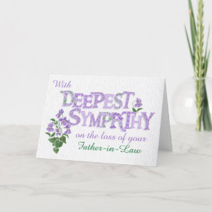 Custom Relation Deepest Sympathy with Violets Card