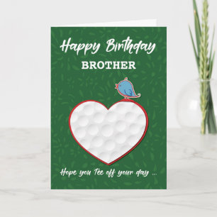 Custom Relation Golf Sports Heart Birthday Card