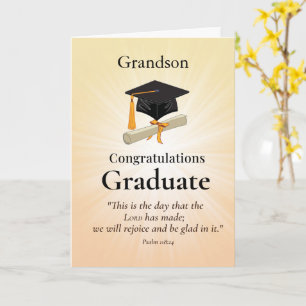 Custom Relationship Grandson Religious High School Card