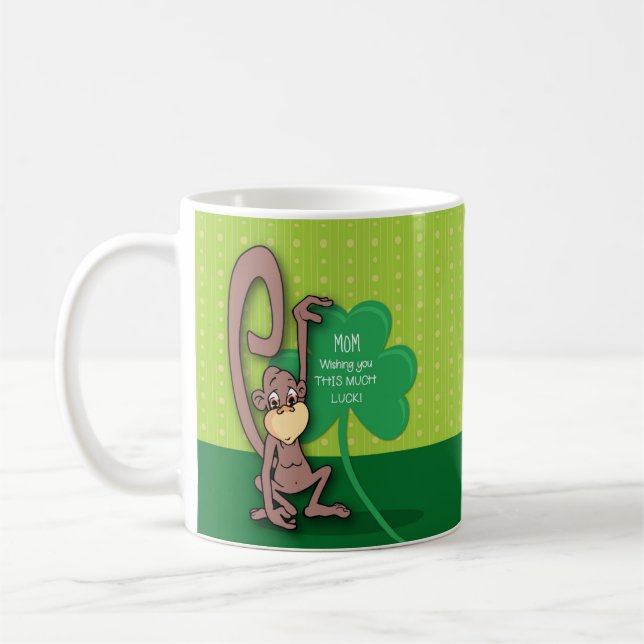 Custom Relationship, St. Patrick's Day Monkey Coffee Mug (Left)