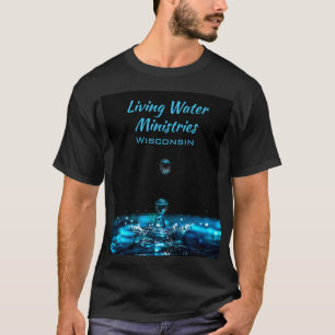 Custom Religious Ministry Blue Black Water T-Shirt