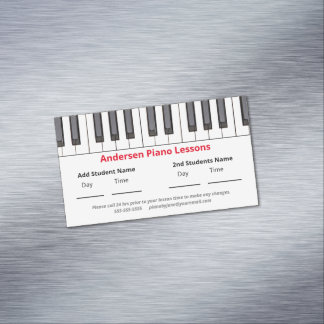 Custom Reminder Piano Lessons for Kids Magnetic Business Card