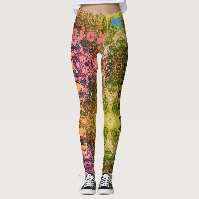 Custom Repeating Name Nature Leggings (Front)