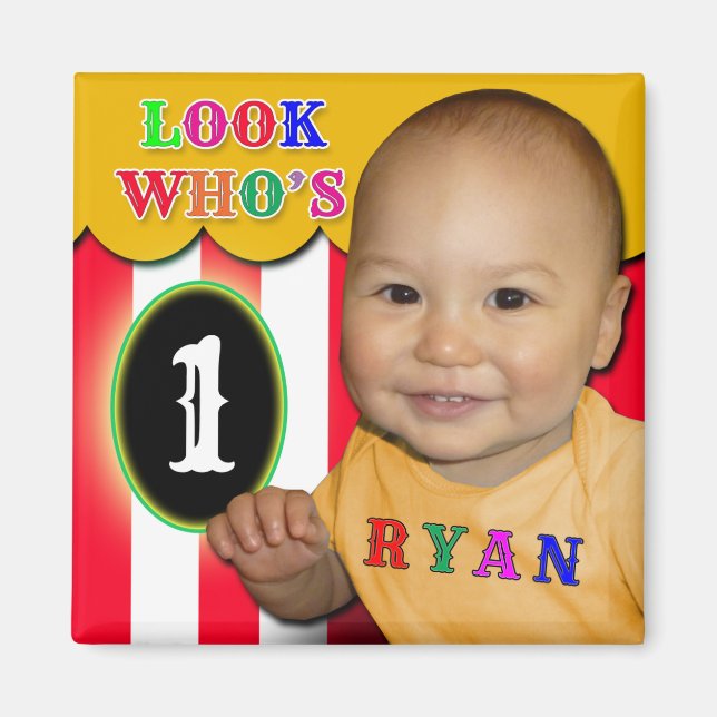 Custom Request Look Who's One Magnet (Front)