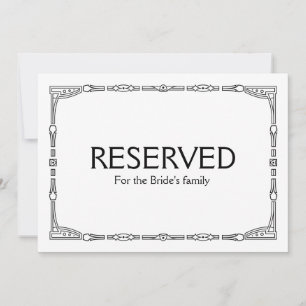 Custom "Reserved" Art Deco Style Wedding Sign