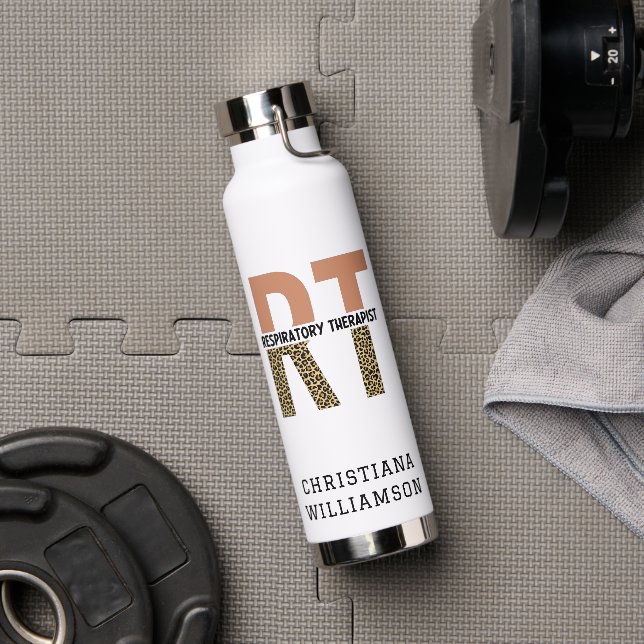 Custom Respiratory Therapist RT Gift Water Bottle (Gym)