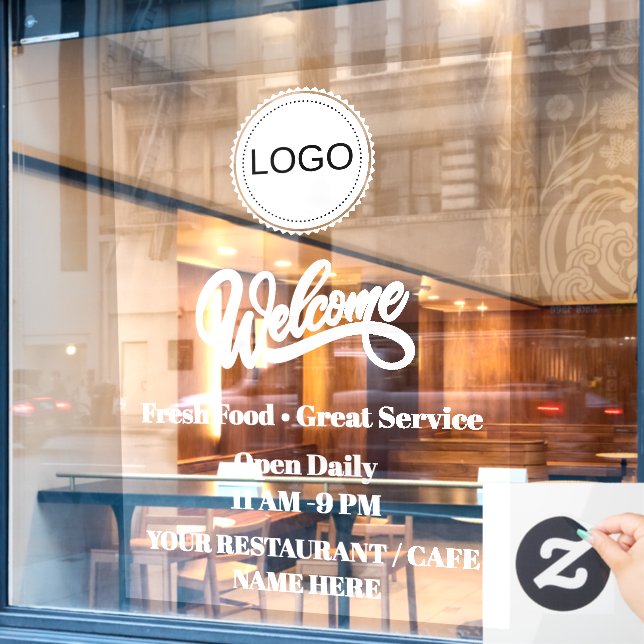 Custom Restaurant Welcome Window Decal (Cafe Window)