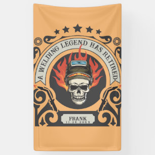 Custom retired welder legend add name banner