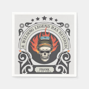 Custom retired welder legend add name napkin