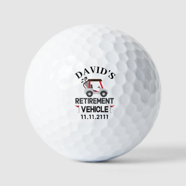 Custom Retirement – Funny Personalised Golf Cart Balls (Front)
