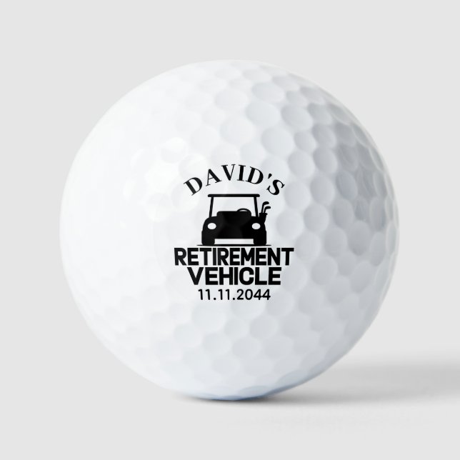 Custom Retirement – Funny Personalised Golf Cart Golf Balls (Front)