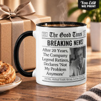 Custom Retirement Mug, Fun Gift Idea Newspaper