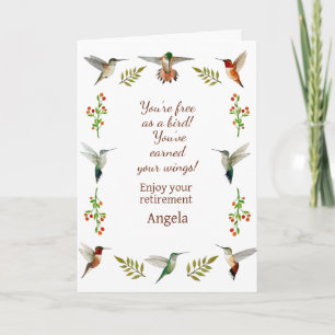 Custom Retirement North American Hummingbirds  Card