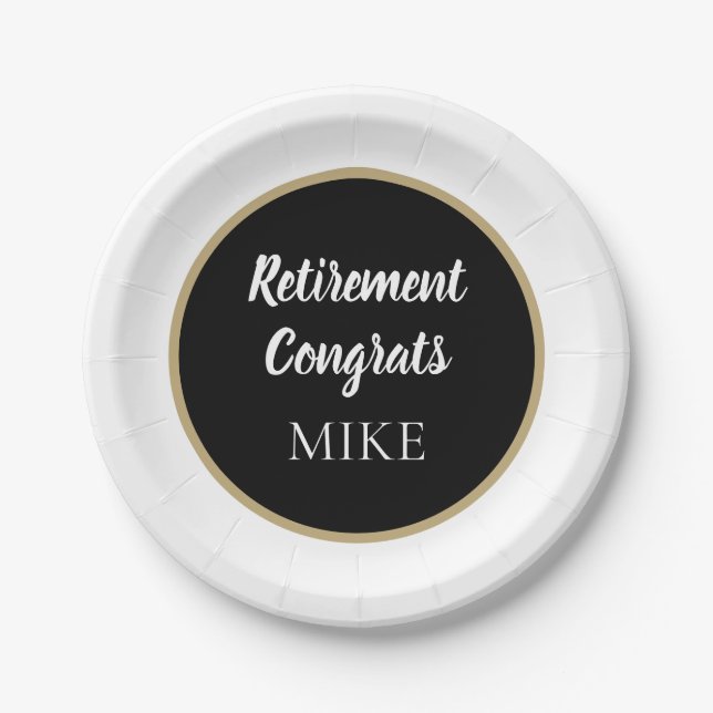 Custom retirement paper plates (Front)