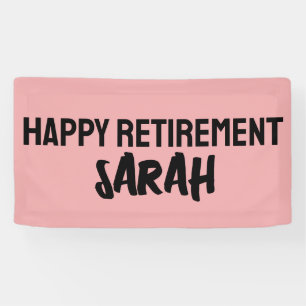 CUSTOM  RETIREMENT PINK PARTY BANNER