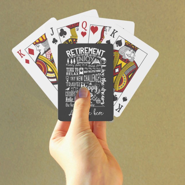 custom Retirement quote leaving gift Playing Cards (Creator Uploaded)
