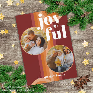 Custom Retro Abstract Waves Art Pattern Holiday Card