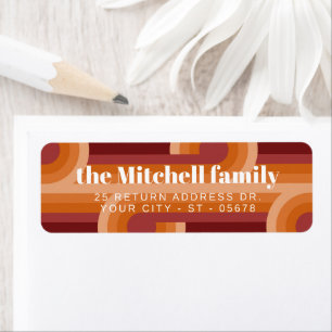 Custom Retro Abstract Waves Art Pattern Return Address Label
