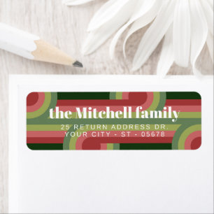 Custom Retro Abstract Waves Art Pattern Return Address Label