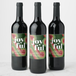 Custom Retro Abstract Waves Art Pattern Wine Label