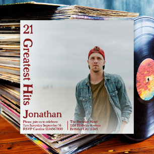 Custom Retro Album Cover Music 21st Birthday Invitation