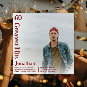 Custom Retro Album Cover Music 60th Birthday Invitation