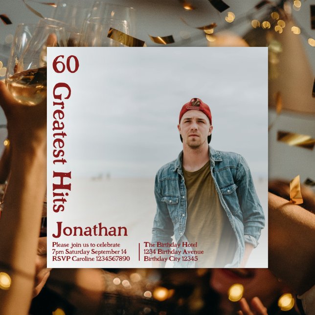 Custom Retro Album Cover Music 60th Birthday Invitation (Creator Uploaded)