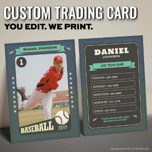 Custom Retro Baseball Trading Card Fun Player Card