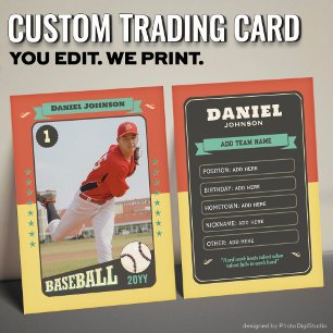 Custom Retro Baseball Trading Card Fun Player Card