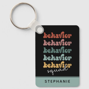 Custom Retro Behavior Squad Behavioral Therapist Key Ring