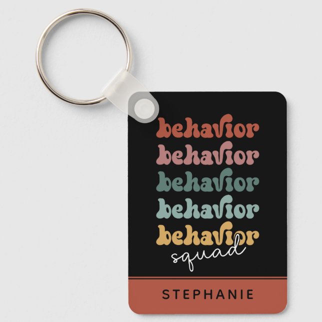 Custom Retro Behavior Squad Behavioral Therapist Key Ring (Front)