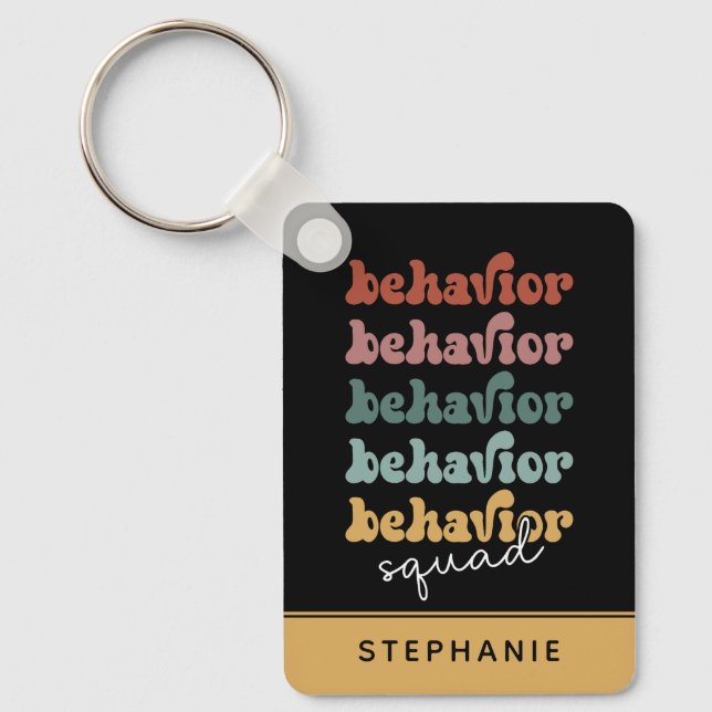 Custom Retro Behaviour Squad Behavioural Therapist Key Ring (Front)