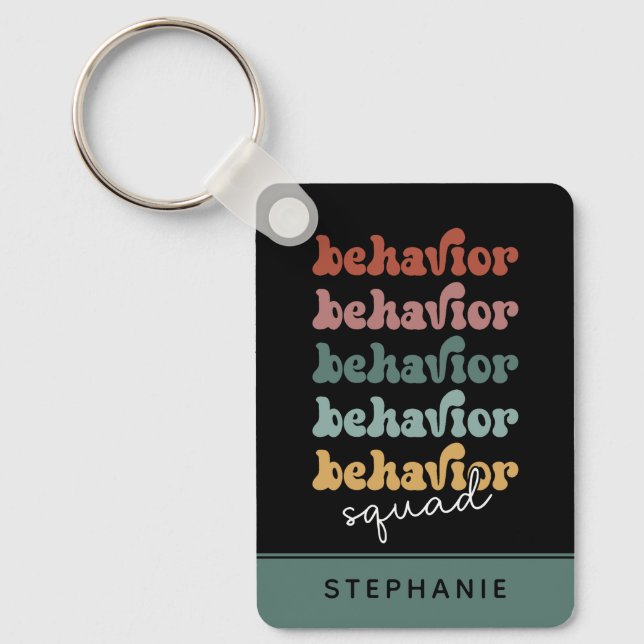 Custom Retro Behaviour Squad Behavioural Therapist Key Ring (Front)