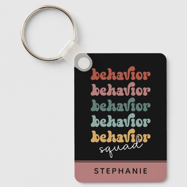 Custom Retro Behaviour Squad Behavioural Therapist Key Ring (Front)