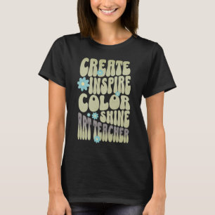 Custom Retro Best Art Teacher Ever Inspirational  T-Shirt