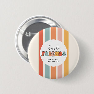 Custom Retro Best Friends BFFs Cute Besties Gifts 6 Cm Round Badge