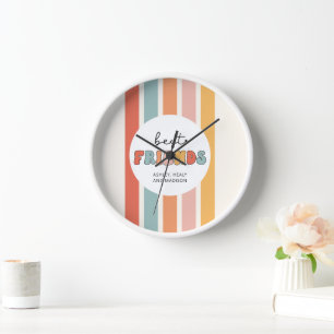 Custom Retro Best Friends BFFs Cute Besties Gifts Clock