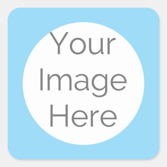 Custom Retro Blue Frame one Photo Square Sticker (Front)