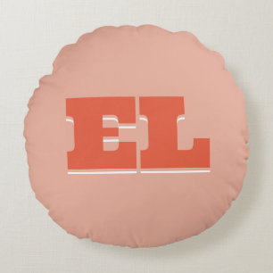 Custom Retro Bold College Dorm Monogram Round Cushion