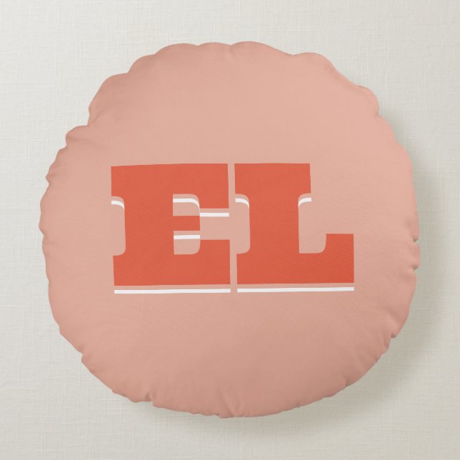 Custom Retro Bold College Dorm Monogram  Round Cushion (Front)