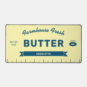 Custom Retro Butter Stick Yellow Desk Mat