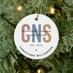 Custom Retro CNS Clinical Nurse Specialist Ceramic Ornament