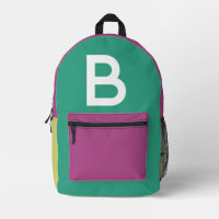 Custom Retro Colour Block Initial Backpack