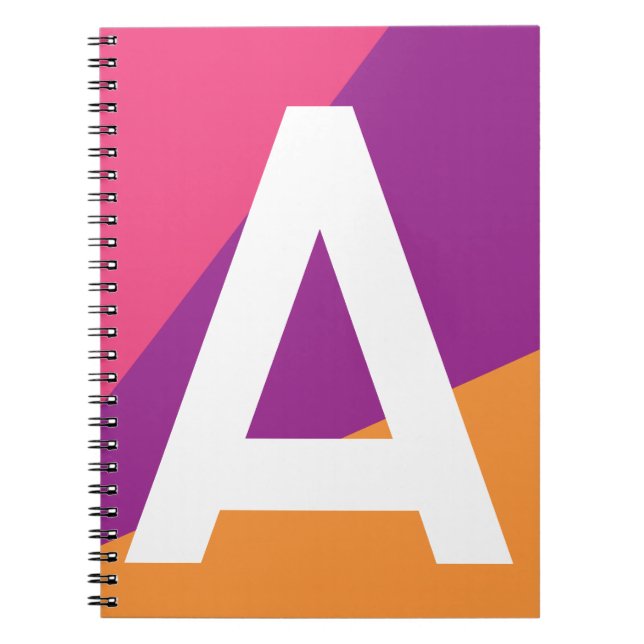 Custom Retro Colour Block Monogram Notebook (Front)