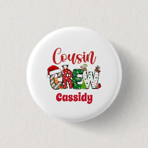 Custom Retro Cousin Crew Christmas 3 Cm Round Badge