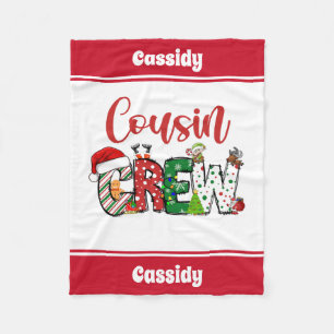 Custom  Retro Cousin Crew Christmas  Fleece Blanket