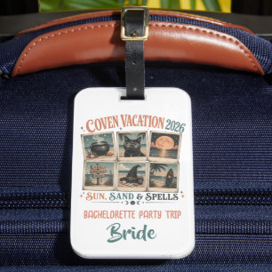 Custom Retro Coven Vacation Bachelorette Party Luggage Tag