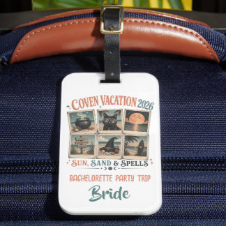 Custom Retro Coven Vacation Bachelorette Party Luggage Tag