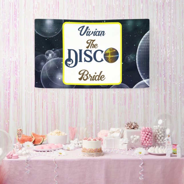 Custom  Retro Disco Bachelorette Party Disco Bride Banner (Party)